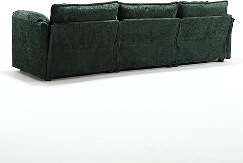 Miniatura 5 de Sofá modular convertible con diván reversible, tapicería moderna de felpilla en forma de L, sofá esquinero de 4 asientos y sofás para sala de estar,