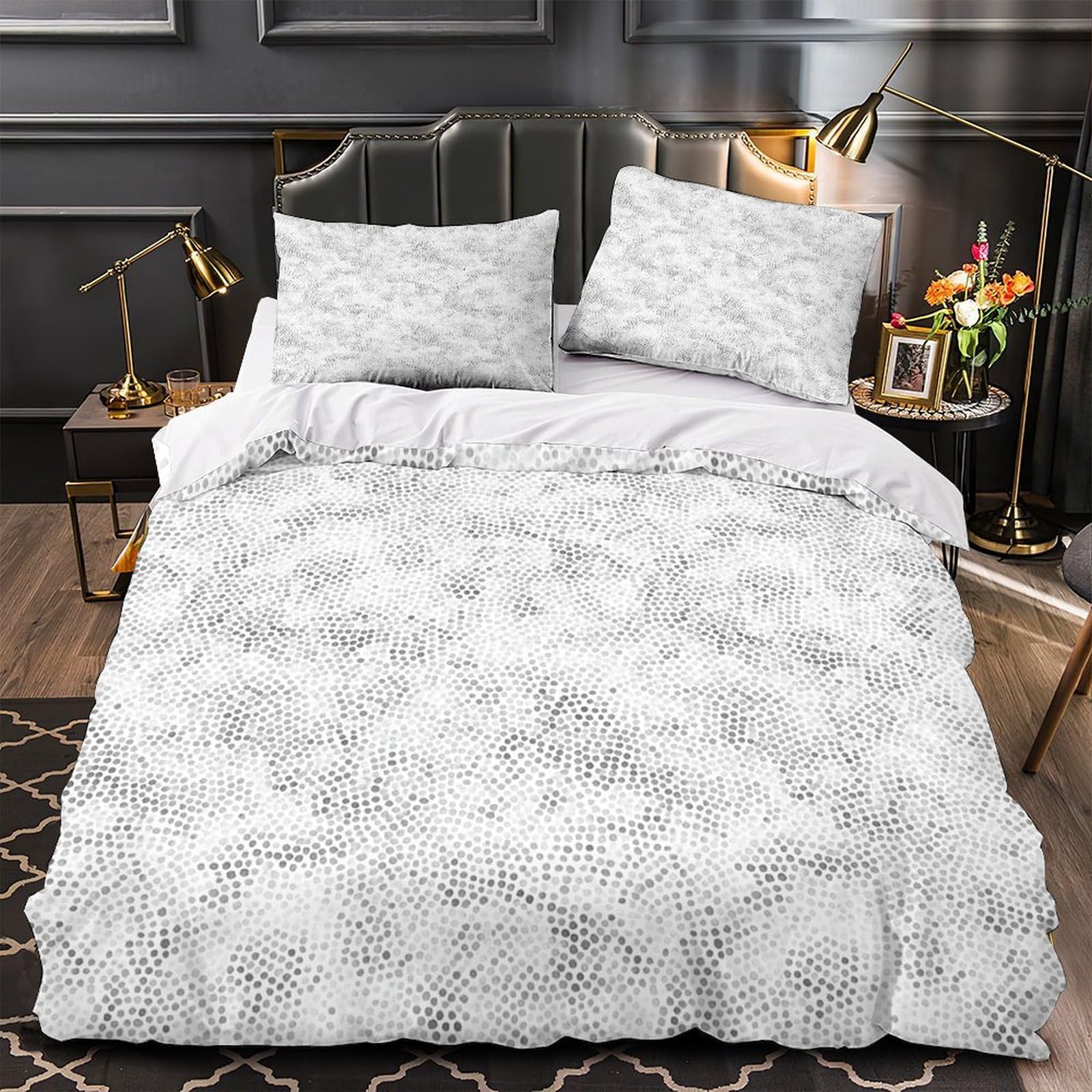 MMDASBVPE Abstract Dots Duvet Cover 3D Print Luxurious 3 Pcs Bed Linen Hidden Zipper Quilt Cover Super Soft Breathable for Kids Youth Teenagers Adults Women Girls Super king（260x220cm）