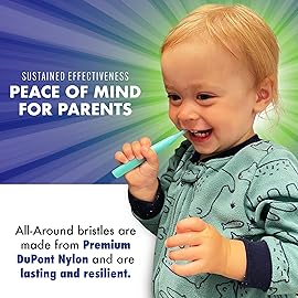 Brilliant Oral Care Baby Toothbrush with Soft Bristles and Round Head, for a Toddler Approved, Easy to Use All-Around Clean Mouth, Ages 0-2 Years, Yellow, 3 Pack