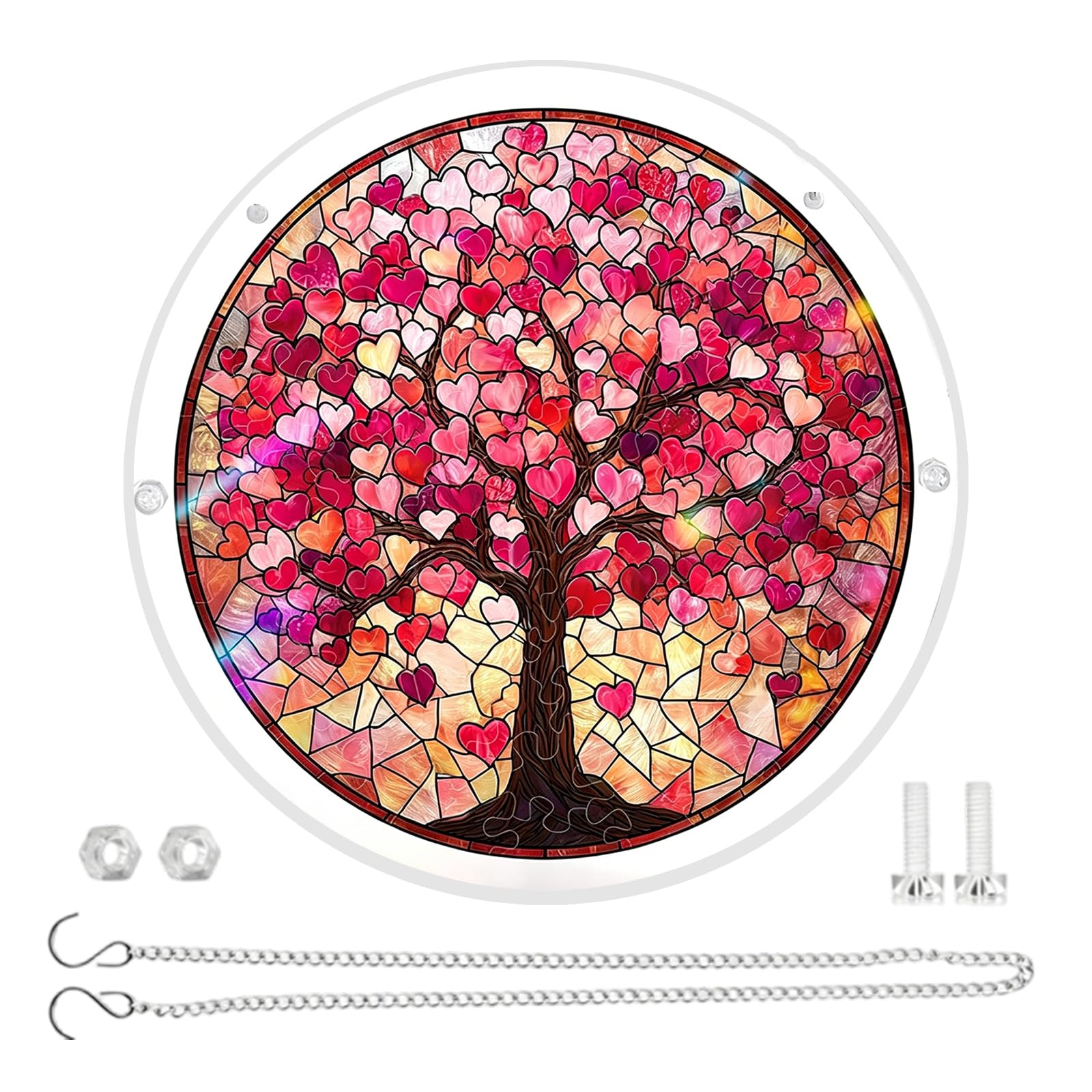 Stained Glass Window Hanging Jigsaws Puzzle Suncatchers 2D Acrylic Window Panel with Rope for Garden Yard Ornament Gift Stained Glass Hanging