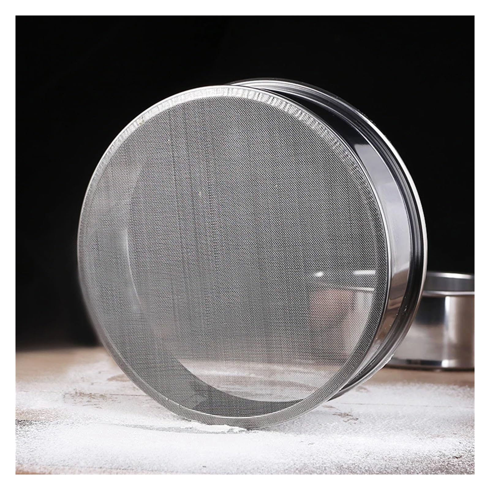 sieb edelstahl 2 stücke 40/60 Mesh Küche Ultrafeinen Mehl Sieb Professionelle Runde Edelstahl Kuchen Backen(60 mesh)