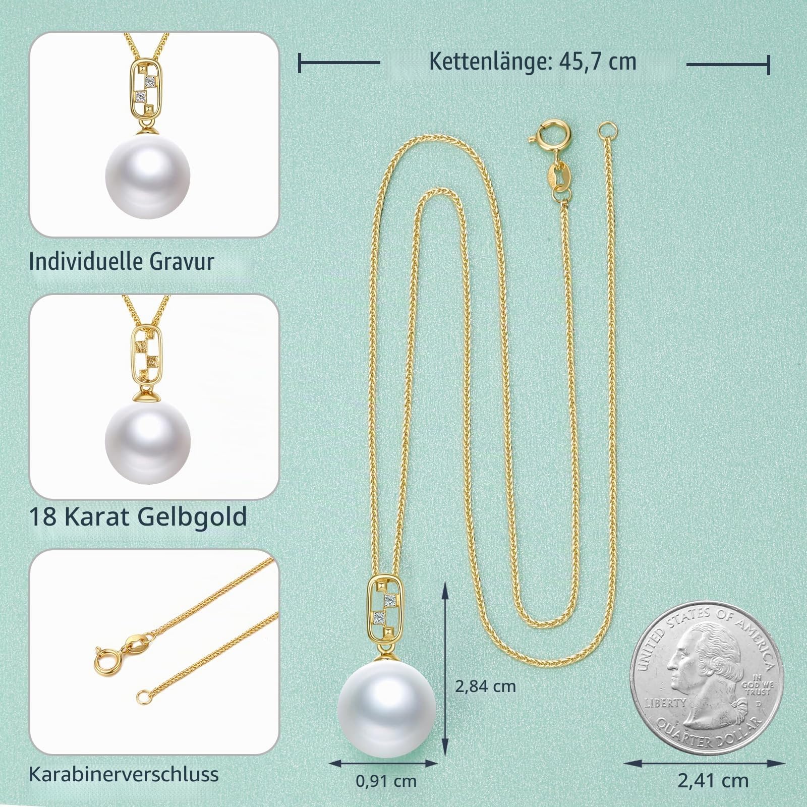 Geschenk für Ehefrau, Hochzeit, Geburtstag, Jahrestag, Schmuck, Muttertagsgeschenk für Mutter, Perlenkette, Geschenk für Frauen, Weihnachtsgeschenke, Valentinstagsgeschenke für sie, pearl