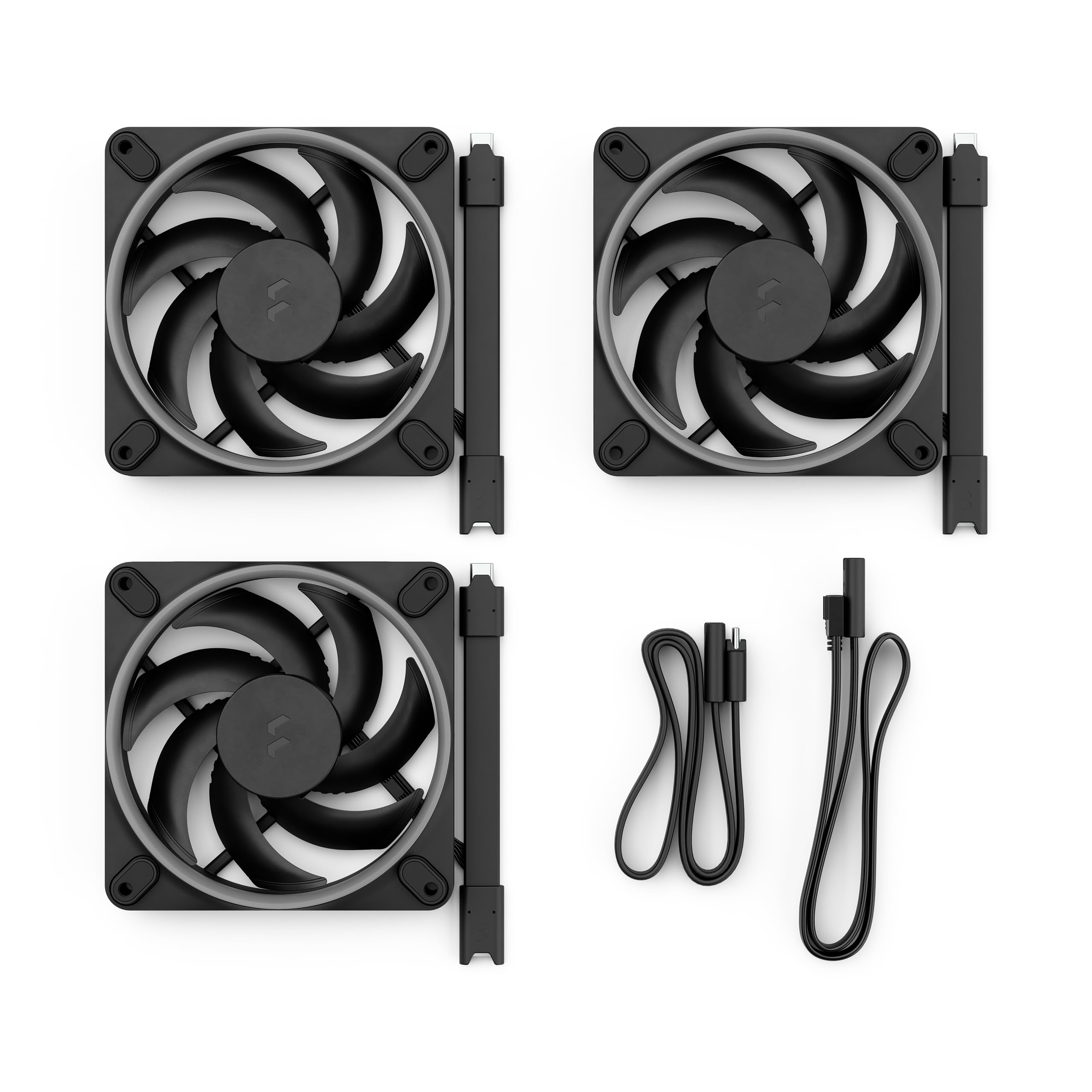 Fractal Design Momentum 12 RGB - Leiser PC-Gehäuselüfter - 120 mm - ARGB Gen 2-16 LEDs - Flüssigkristallpolymer (LCP) Flügel - Fluiddynamisches Lager (FDB) - Kühlleistung - Schwarz - 3er-Pack