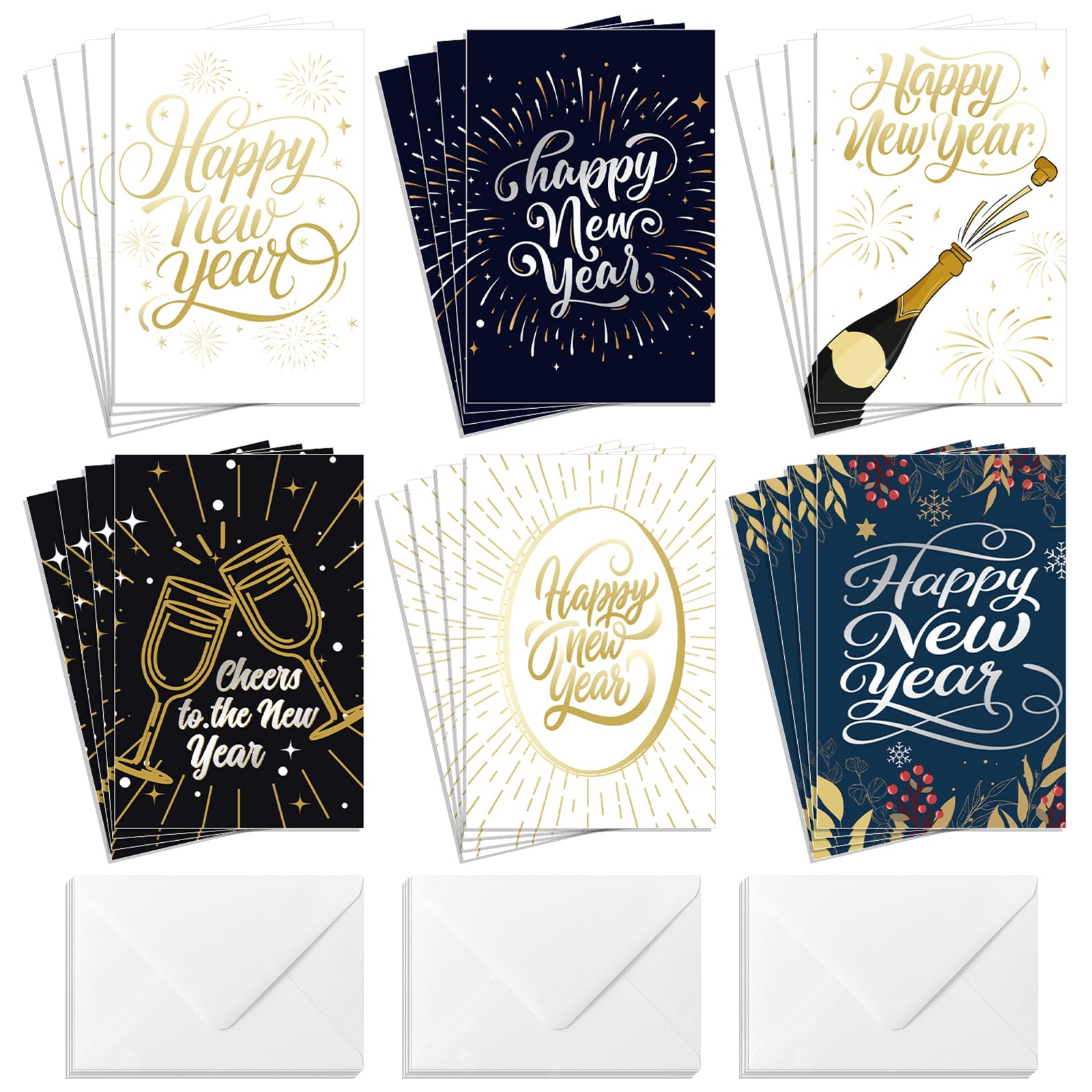 Frelimiu New Year Cards (24 Pack)