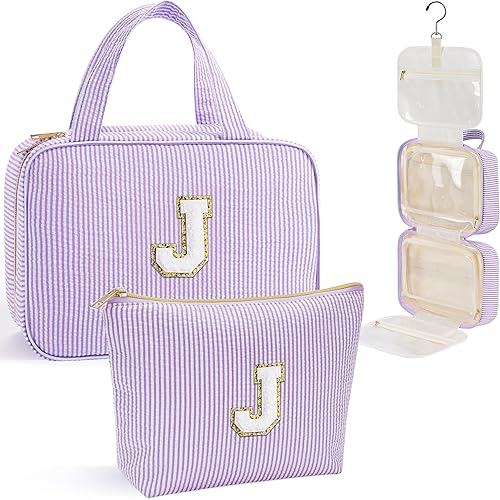 Miniatura 47 de YOOLIFE Neceser colgante para mujer, bolsa de aseo de viaje, bolsa de maquillaje con inicial, regalos de cumpleaños personalizados para mujeres y
