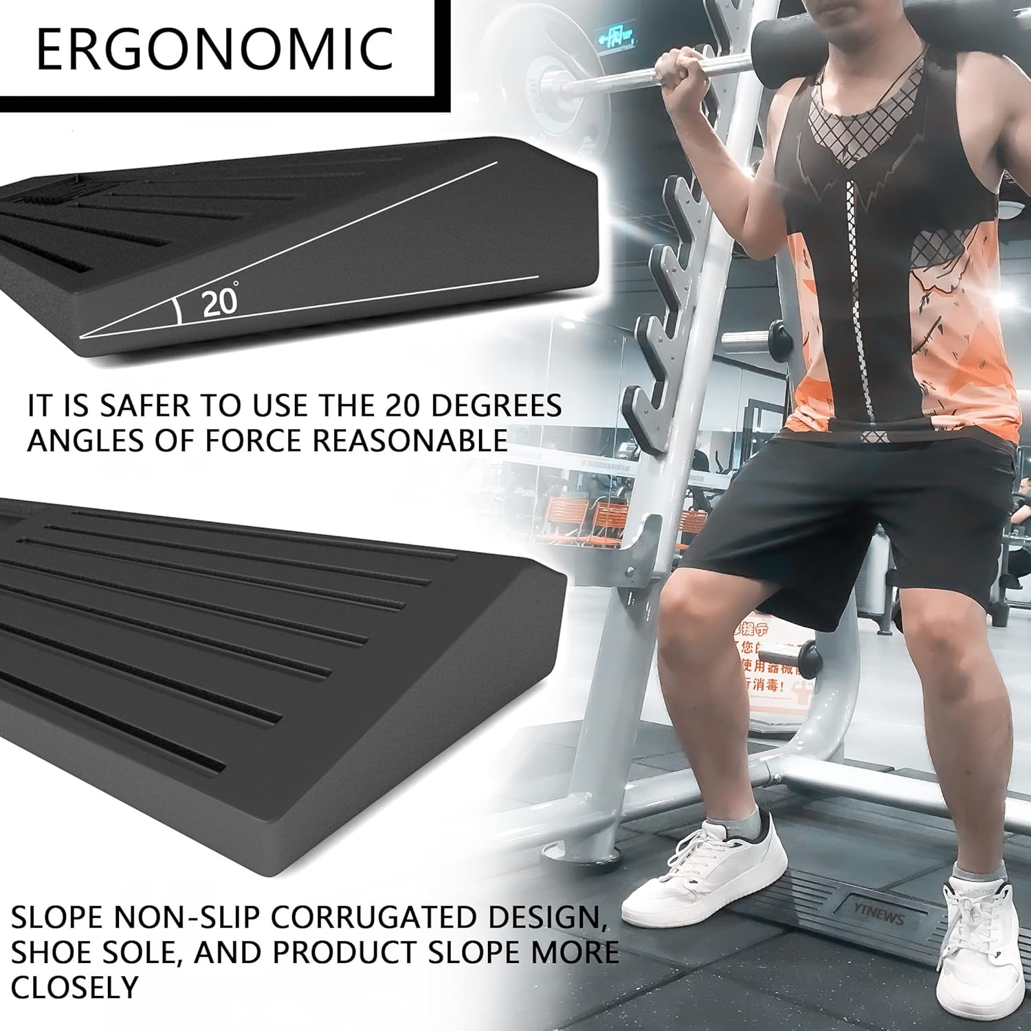 Buy Squat Wedge Blocks for Weight Lifting, NonSlip Solid Rubber Squat