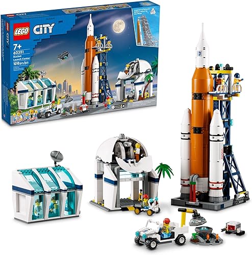 LEGO City Rocket Launch Center - Juego de juguetes de construcción 60351, juguete espacial inspirado en la NASA con cohete, torre de lanzamiento,