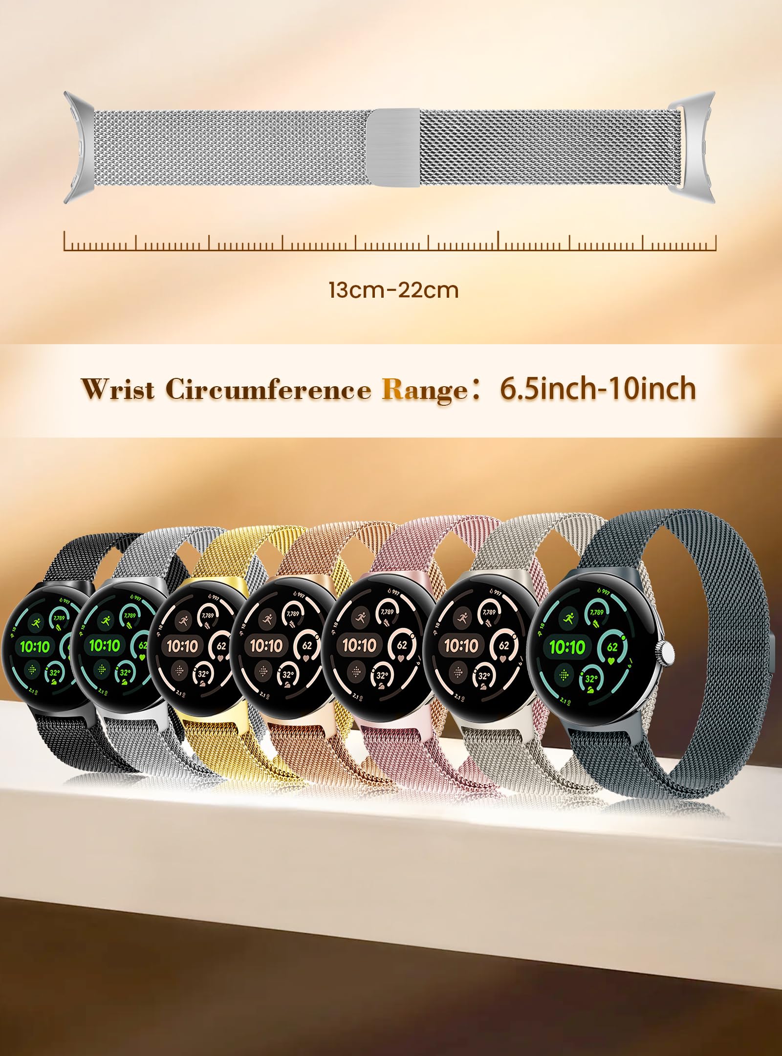 Amazon.com: Yeahxing Milanese-Band for Google-Pixel Watch-3 45mm 