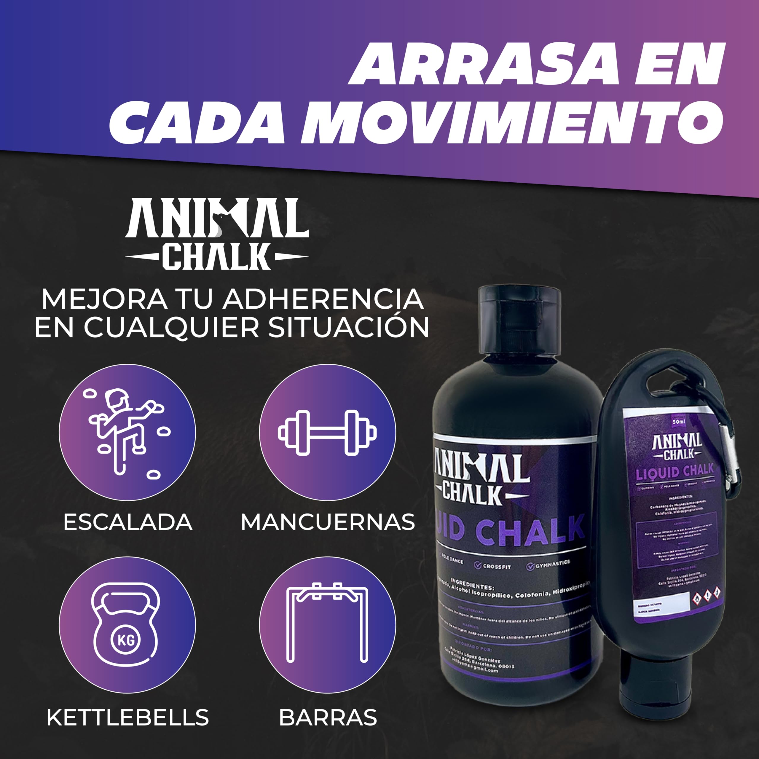 Magnesio Líquido Carbonato de Magnesio 250ml+50ml para Gimnasio Crossfit Escalada Calistenia Levantamiento de Pesas Agarre