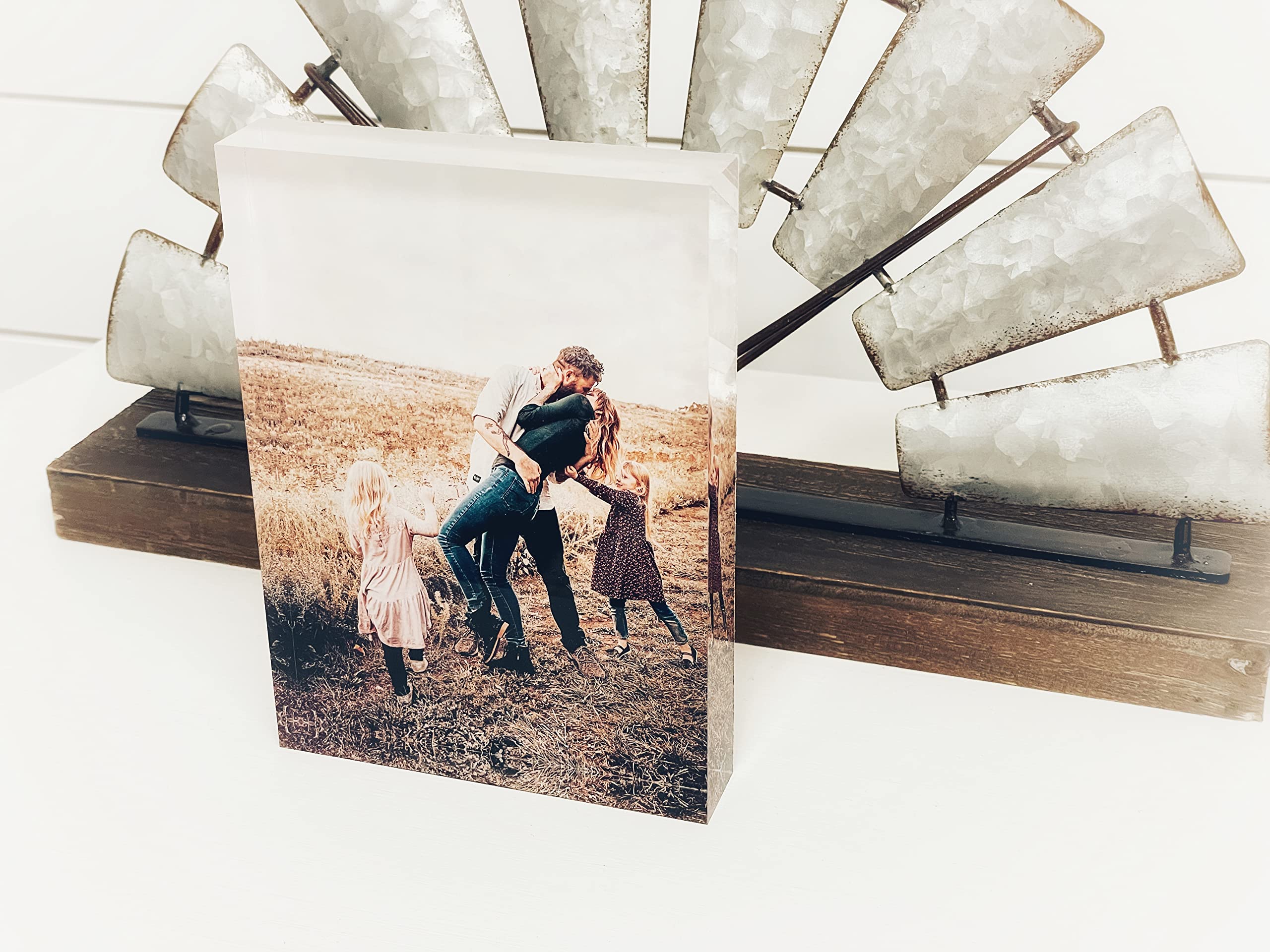 Acrylic Picture Photo Block | Father's Day | Personalized Gifts | Glass Photo Frames | Custom Photo Gifts | Memorial Frames | Photo Cube | Acrylic Picture Frames Personalized (5x7 Portrait)
