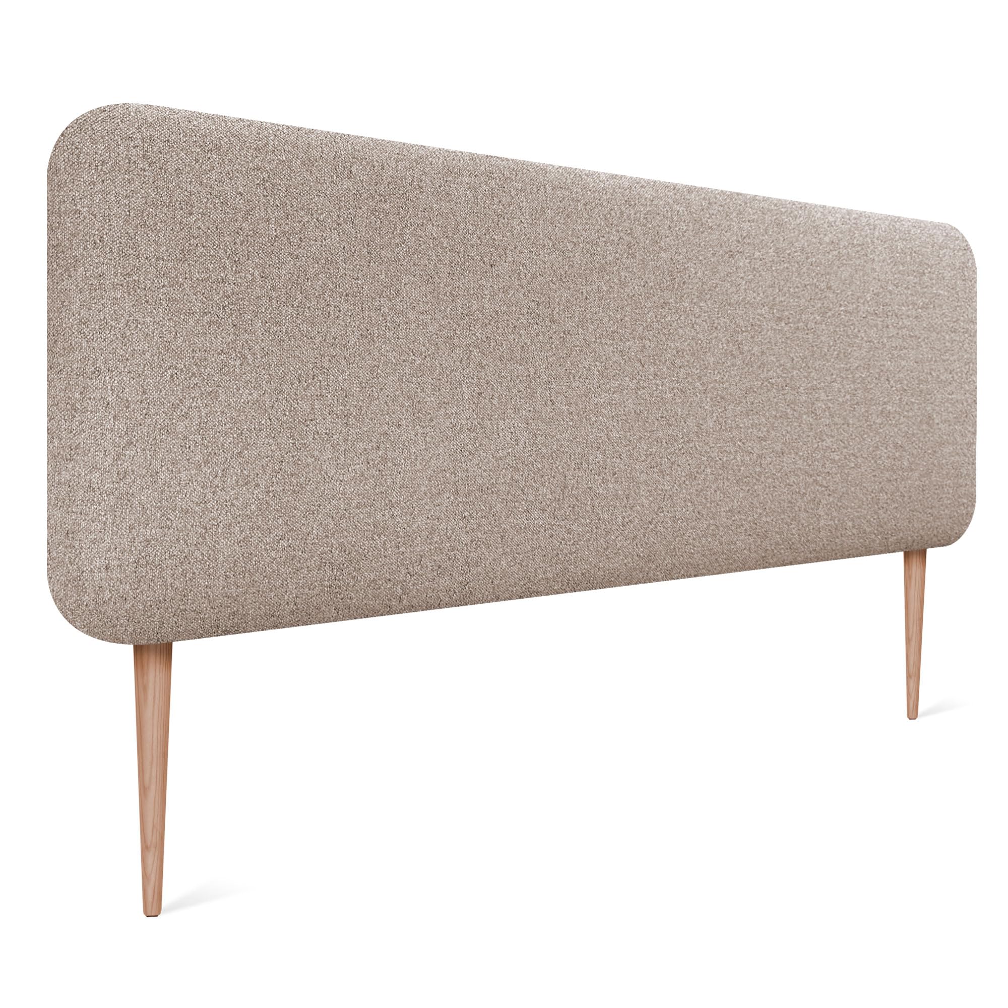 DHOME Tête de Lit Capitonnée Unie Arrondie en Tissu Aqualine avec Pieds pour Mur Têtes de Lit Acoustiques Absorbantes Tête de Lit Chambre à Coucher (Sable, 160cm)