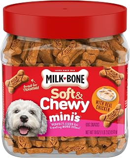 Milk-Bone Soft & Chewy Mini Dog Treats with Real Chicken Breast, 18oz - Tender, Vitamin-Fortified Snacks for Training