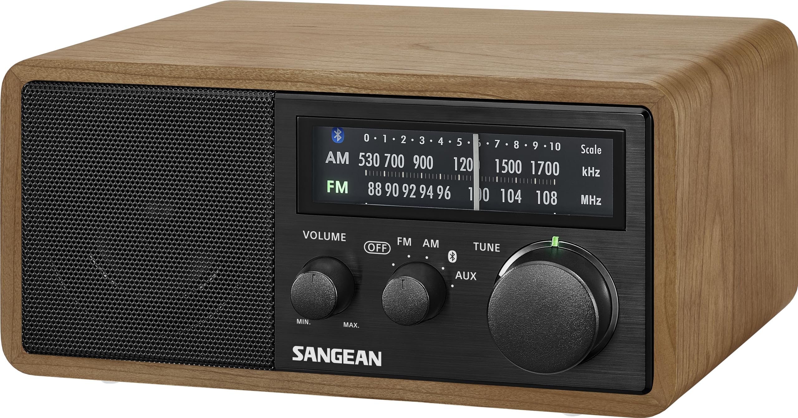Sangean WR-11 Retro Desktop-Radio mit UKW/MW-Tuner - Kopfhöreranschluss - Holzegehäuse Braun
