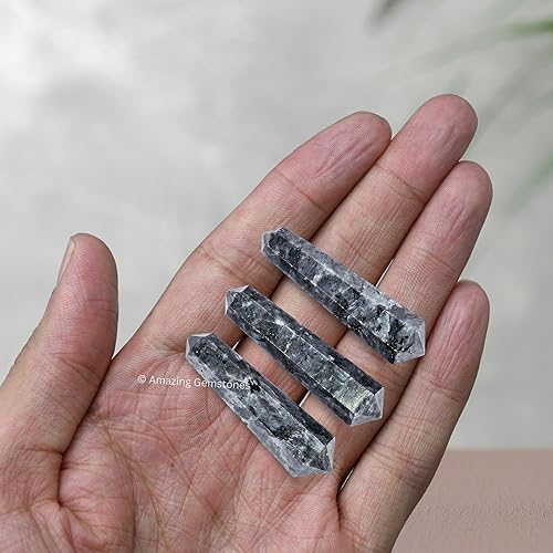 Miniatura 10 de Puntos de cristal de amatista, cristales curativos y piedras a granel, paquete de 3 puntas curativas de doble terminación, cristales a granel para