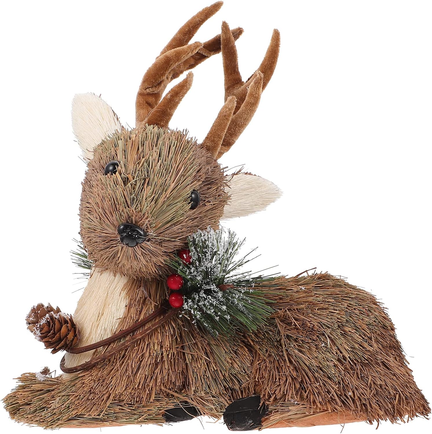 1pc Lying Reindeer Decoration Sitting Deer Table Reindeer Unique Xmas Decor Reindeer Statue Figurines Lying Deer Ornament Photo Prop (Style)