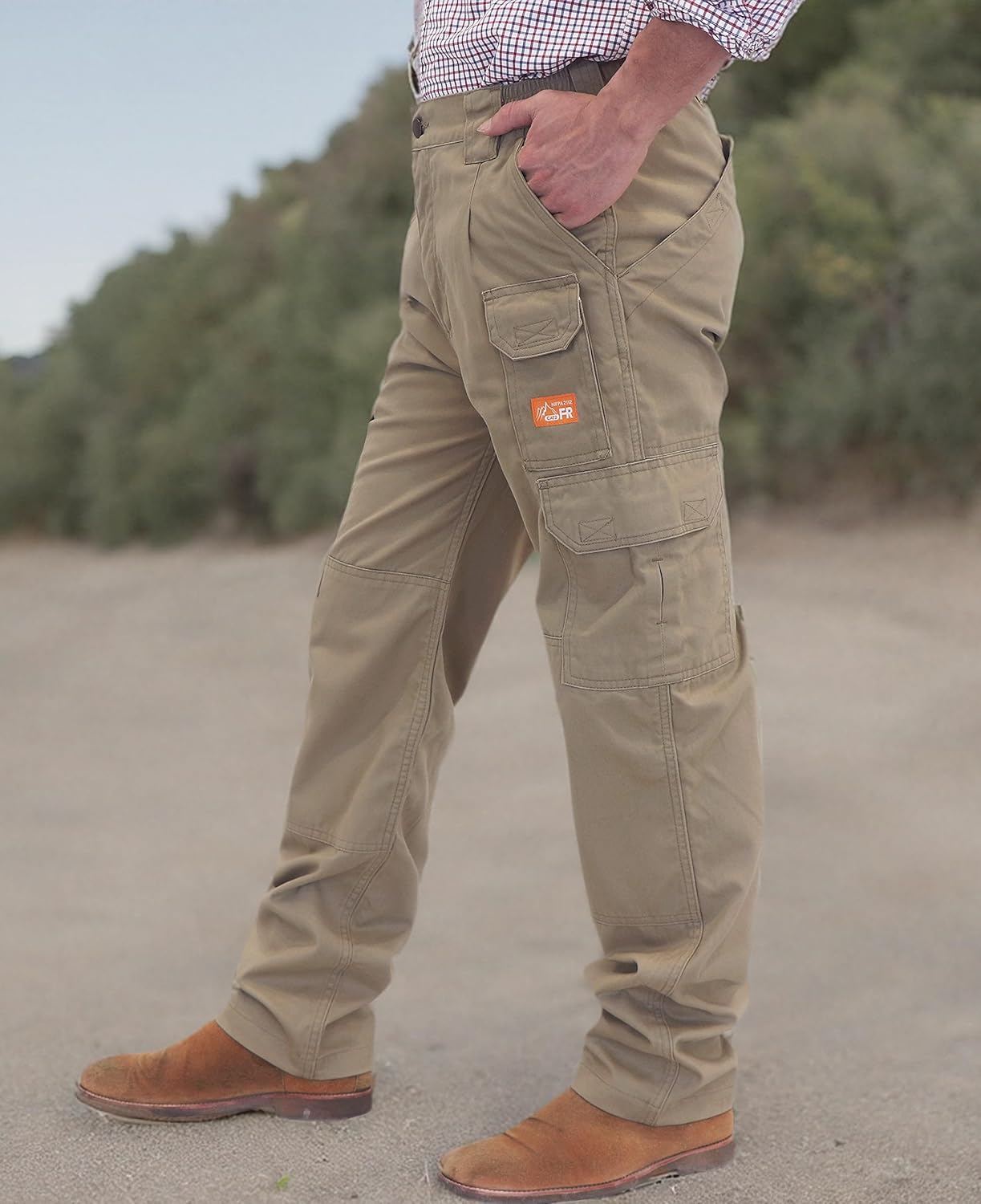 Titicaca Men's FR Cargo Pants Flame Resistant Pants Lightweight 7.5oz 100% Cotton Fire Retardant Elastic Waist Pants - Image 8