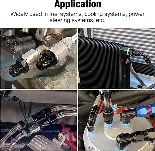 Vista 5 de EVIL ENERGY 6AN macho Flare a 3/8 "NPT adaptador de montaje de tubería de aluminio recto negro 4PCS