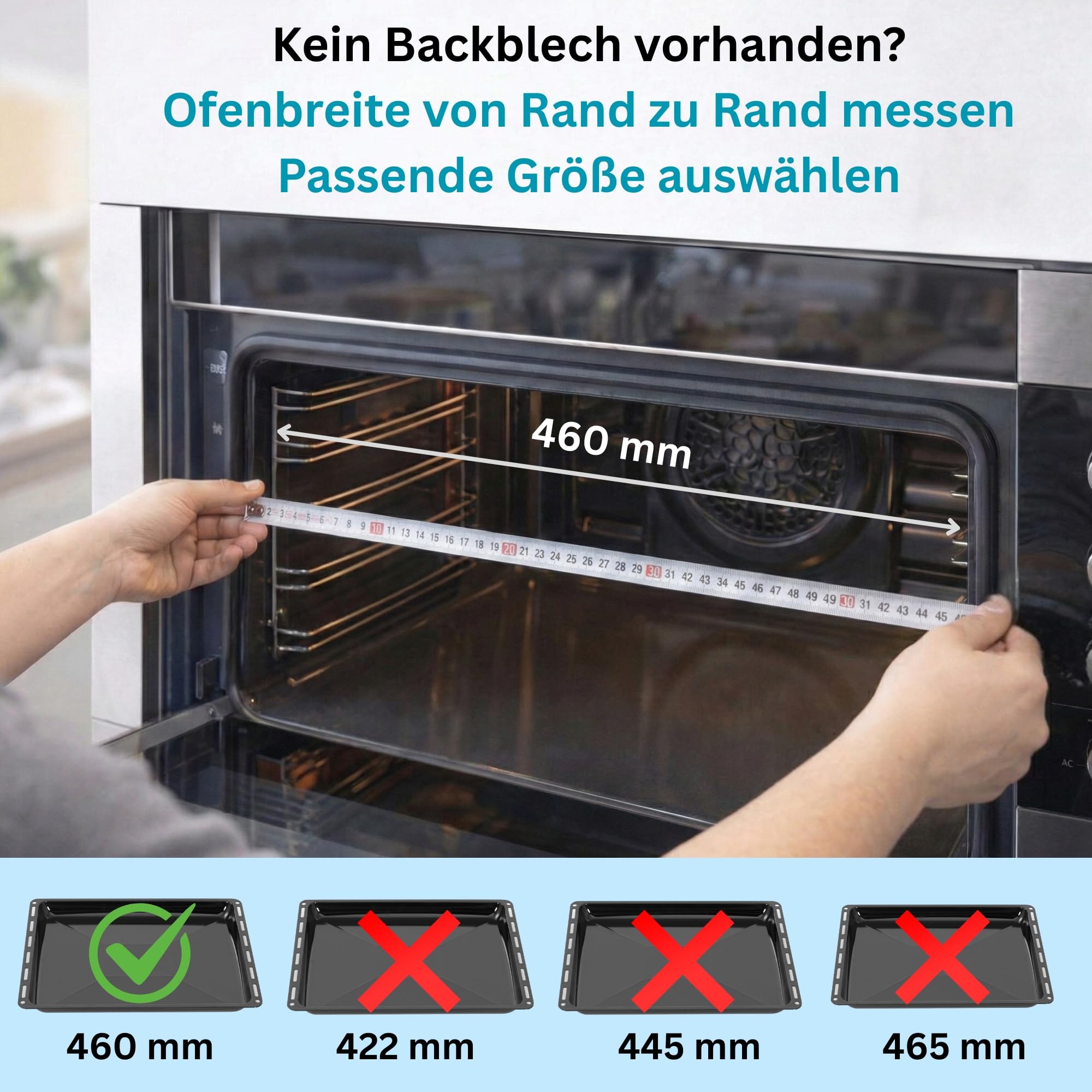 ICQN Blacha do pieczenia 465 x 375 x 30 mm do piekarnika | emaliowana | patelnia na tłuszcz | pasuje do Bosch Siemens Neff Constructa 675876 i 662999