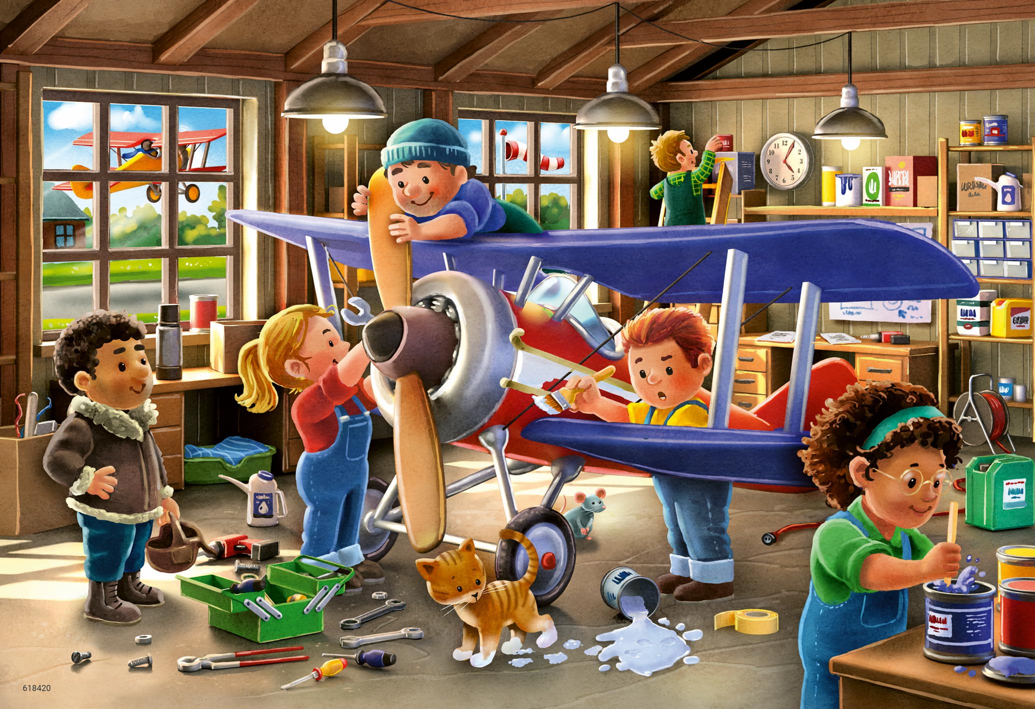 Ravensburger Airplane & Train Repairs - Jigsaw Puzzles for Boys and Girls Age 3 Years Up - 2x 24 Pieces, White, 48 pieces, 26cm x 18cm - Image 3