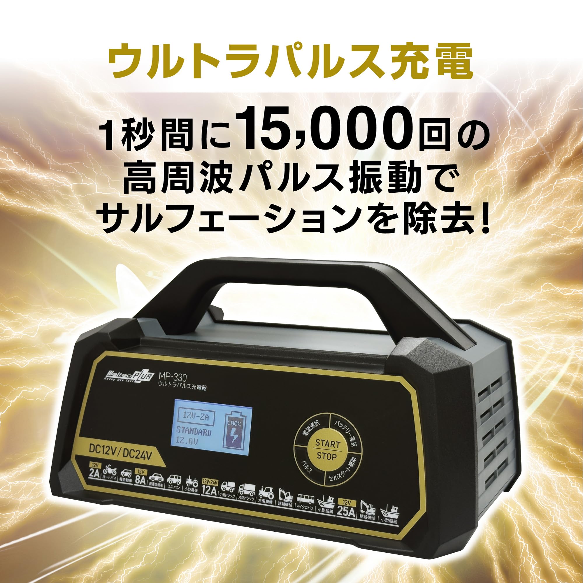 Amazon | メルテック(meltec) 全自動ウルトラパルスバッテリー充電器
