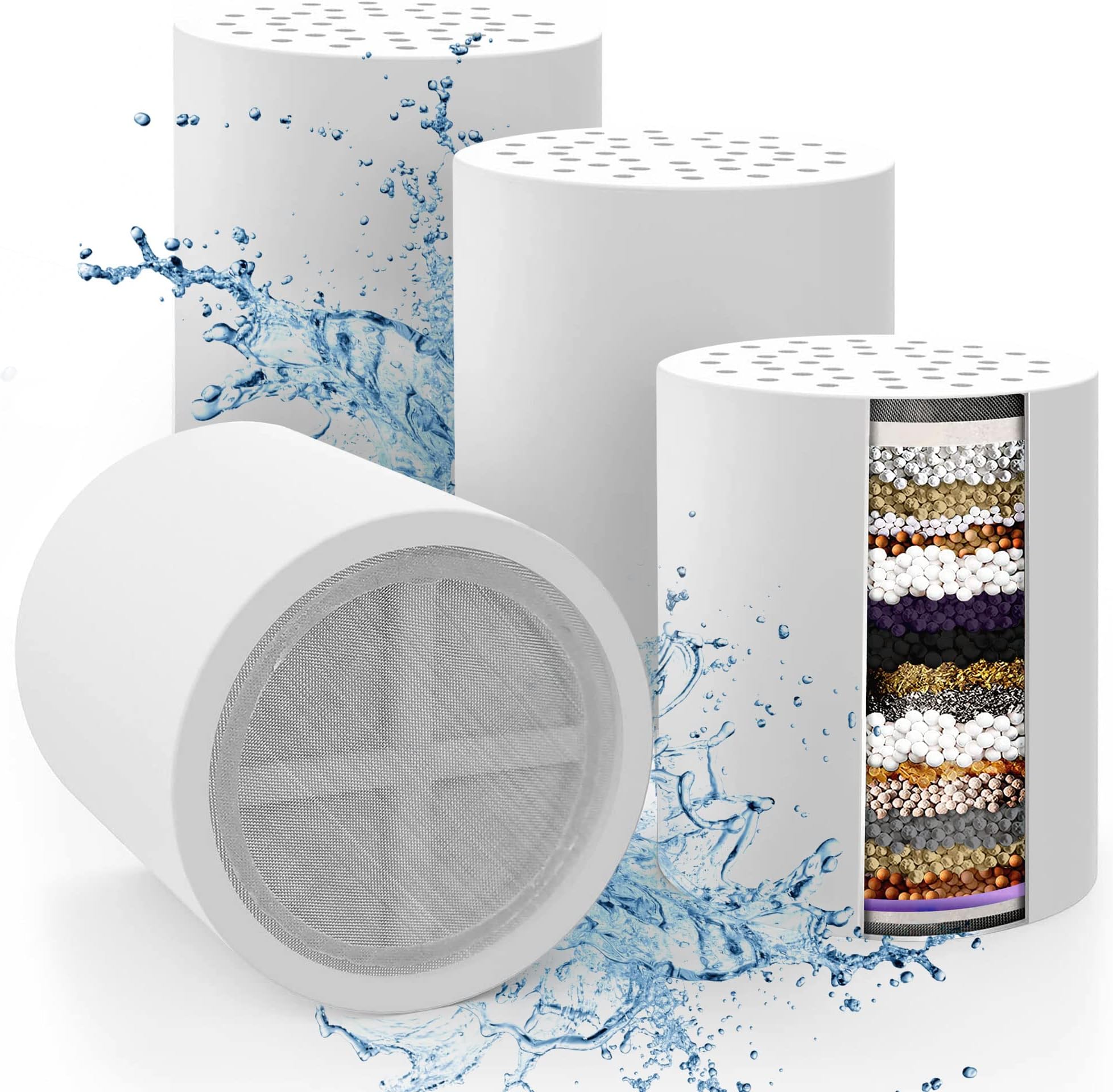 Shower Head Filter Replacement Cartridge - Universal Hard Water Softener Filter - Water Purifier Removes Chlorine and Fluoride 18 Stage