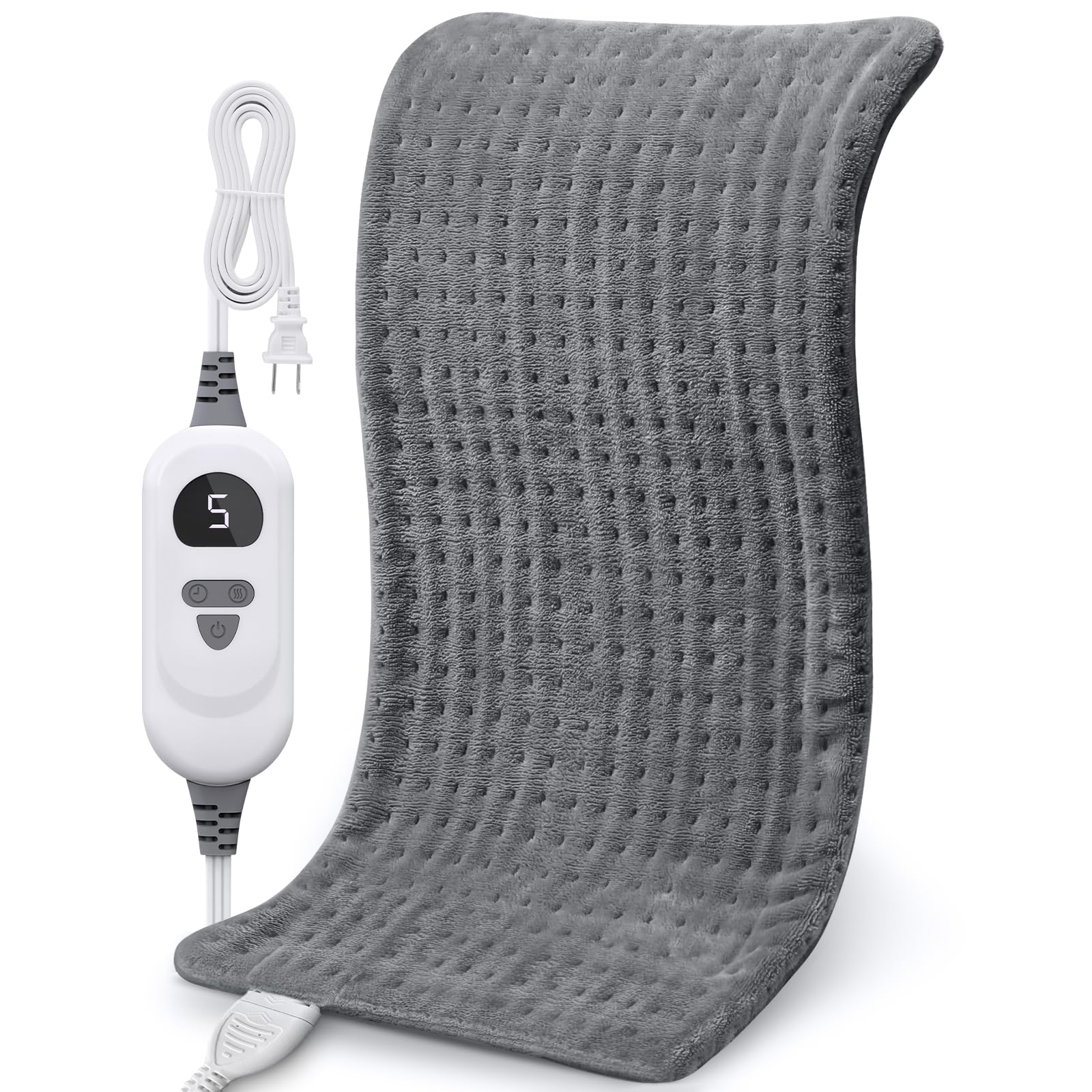NOWWISH Heating Pad for Back, Period Cramps, Neck and Shoulder, 12x24 Inches Electric Throw with 6 Heat Settings, Timer and Auto Shut Off, Machine