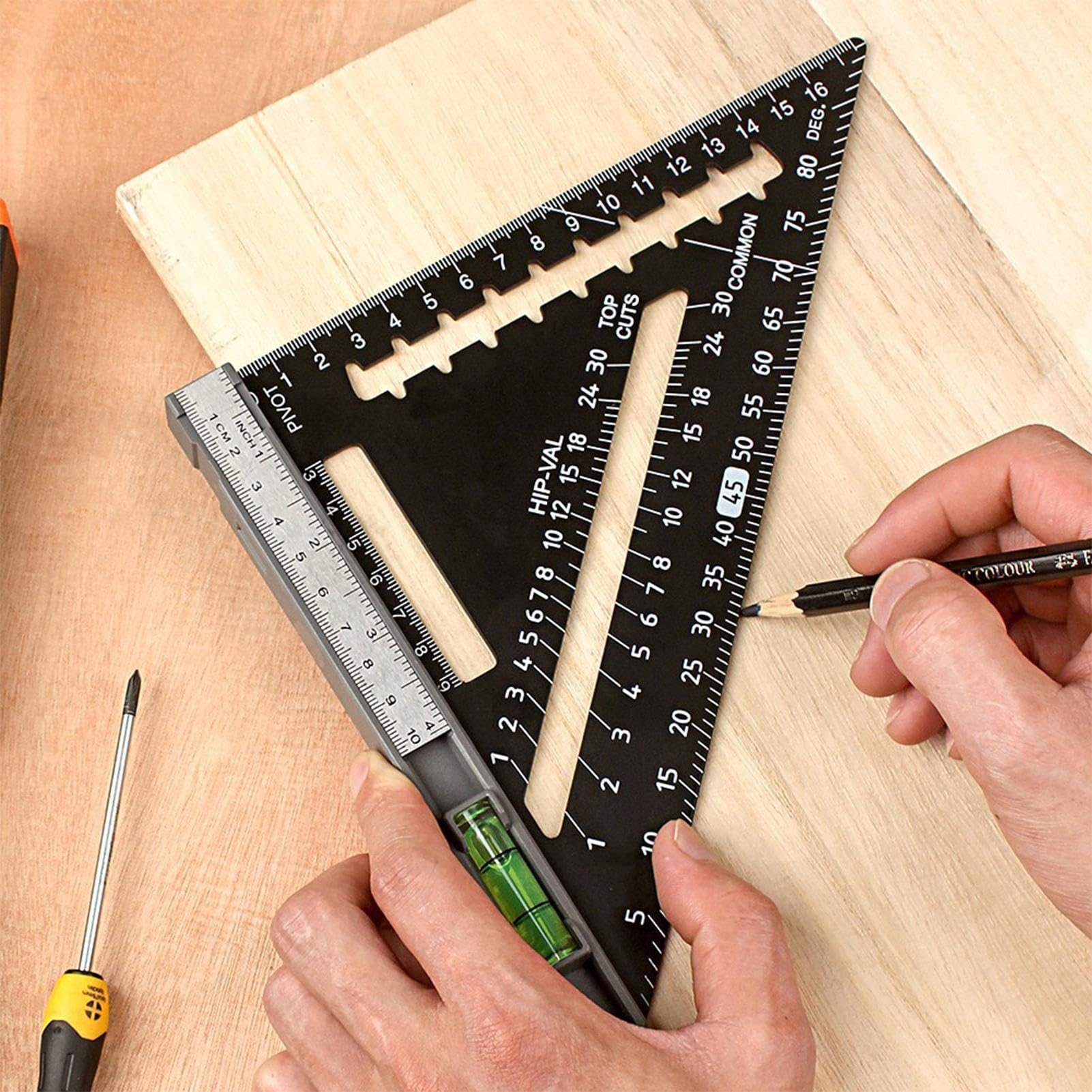 Amazon.co.jp: 大工測定定規、木工三角定規 - カーペンター三角定規7  