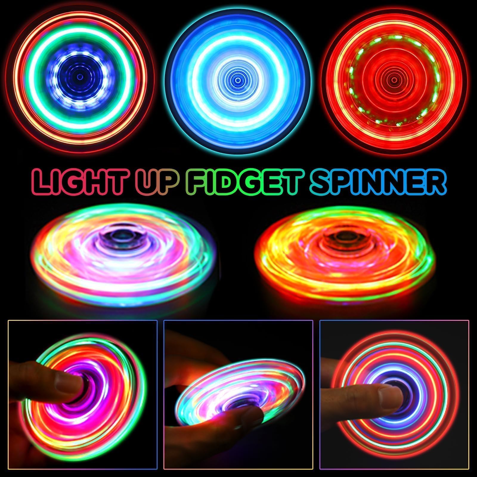 Gigilli Fidget Spinners 12 Pack, Bomboniere per feste LED Light Up Bulk Fidget Spinners, Regalo Bambini Fidget Toy Goodie Bag Stuffers, Glow in The Dark Forniture per feste