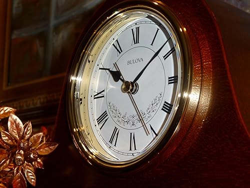 Miniatura 2 de Bulova B1929 Bulova Annette I - Reloj de mesa con campanada, Modelo B1929 | Acabado clásico en caoba | Melodía Westminster en cada hora | Funciona