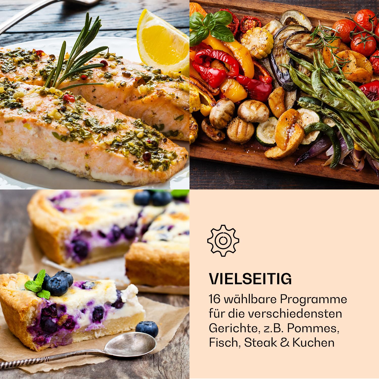 Klarstein AeroVital Cube Chef Heißluftfritteuse - 1700 W Heissluftfriteuse, Airfryer mit Touchscreen, 16 Programme, 50-220 °C, 14 L, ca. 10 h Zeitvorwahl, Edelstahl, silber