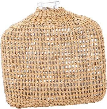 Brown Glass Rattan Aroma Storage Bottle Compact Decorative Desktop