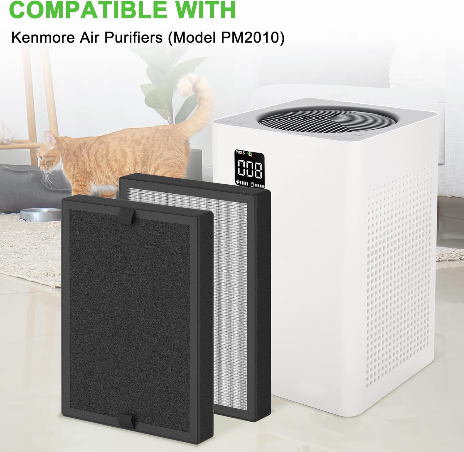 KF250 Replacement Filter Compatible with Kenmore 1200e Series Air Purifier PM2010, 3-in-1 True HEPA Filter, 4 Pack - Image 2