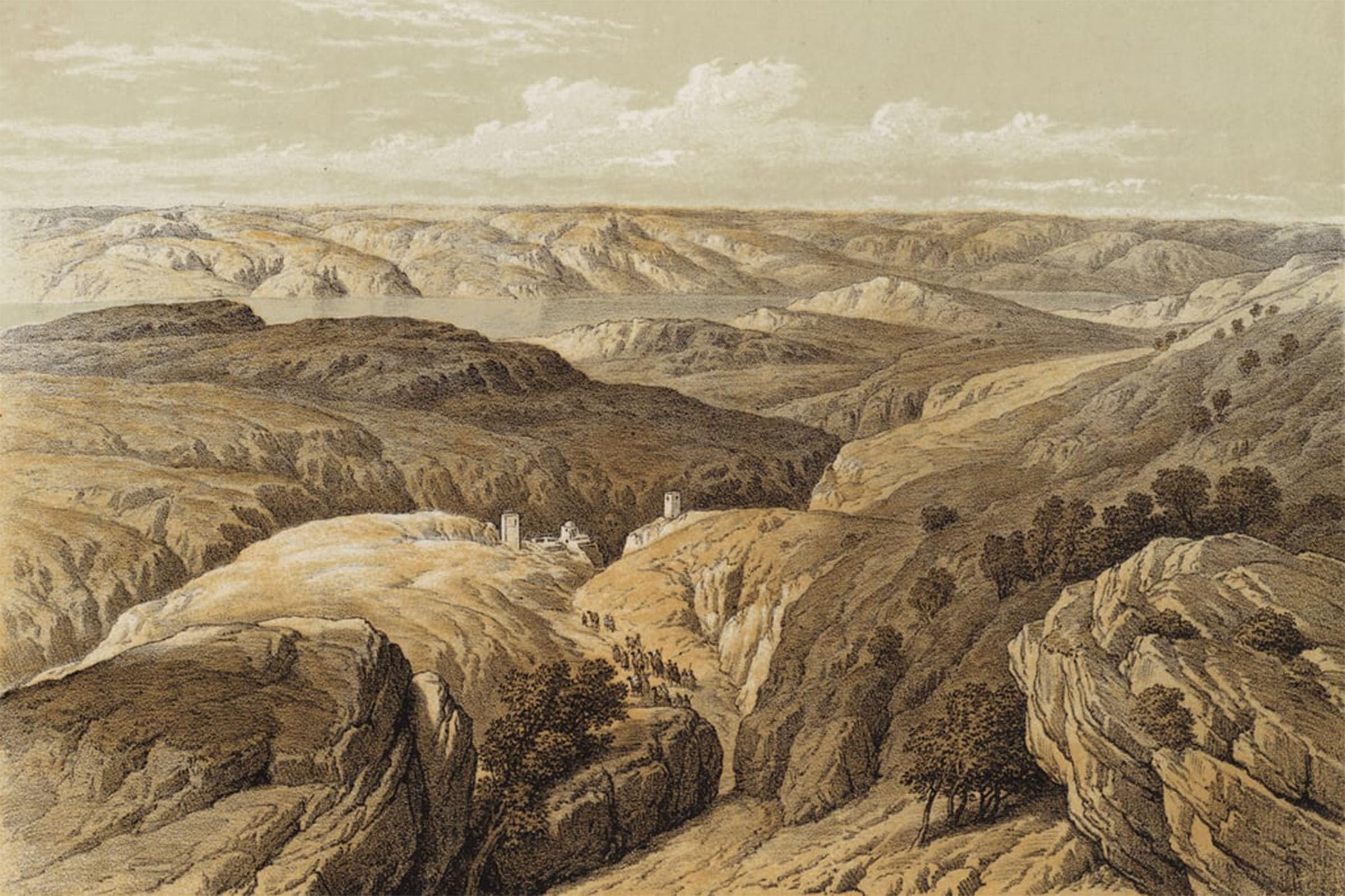 POSTERIIk Famous Modern Artwork Art Mural Wilderness of Engedi by David Roberts Oil Paintings Pictures for Home Decor 60x90cm