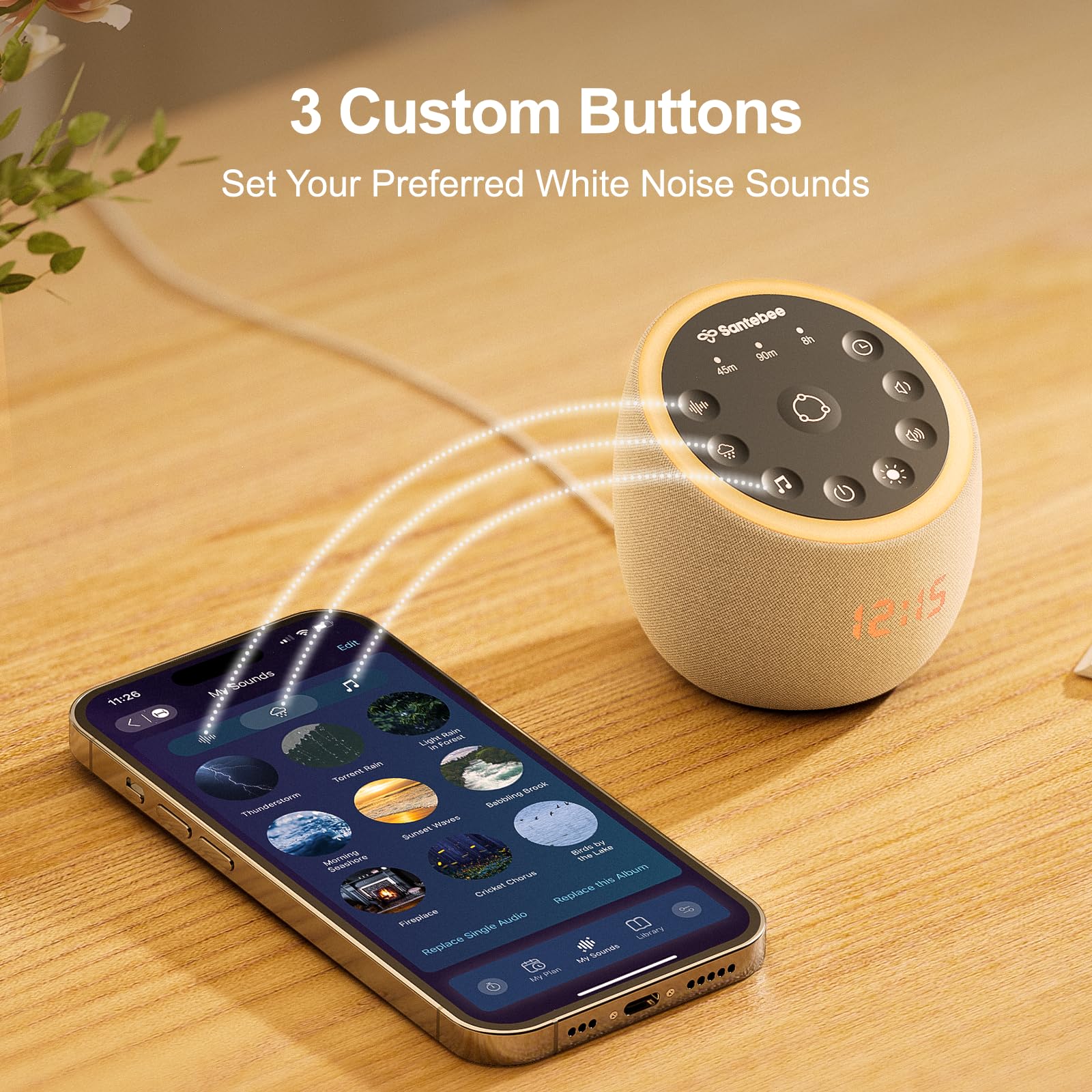 White Noise Soundmaschine für Sleep Smart mit 388 Sounds und 3