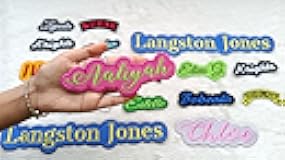 Personalized Embroidered Name Patch, Custom Name Tags, Embroidered Text Patch, Custom Name Patches Die Cut, Iron On Embroidery Name Text Tag for Hat Backpack Garment