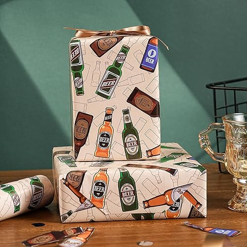 Vista 27 de WRAPAHOLIC Papel de regalo reversible, mini rollo, 17 pulgadas x 33 pies, adorable diseño de gato y azul sólido para cumpleaños, vacaciones