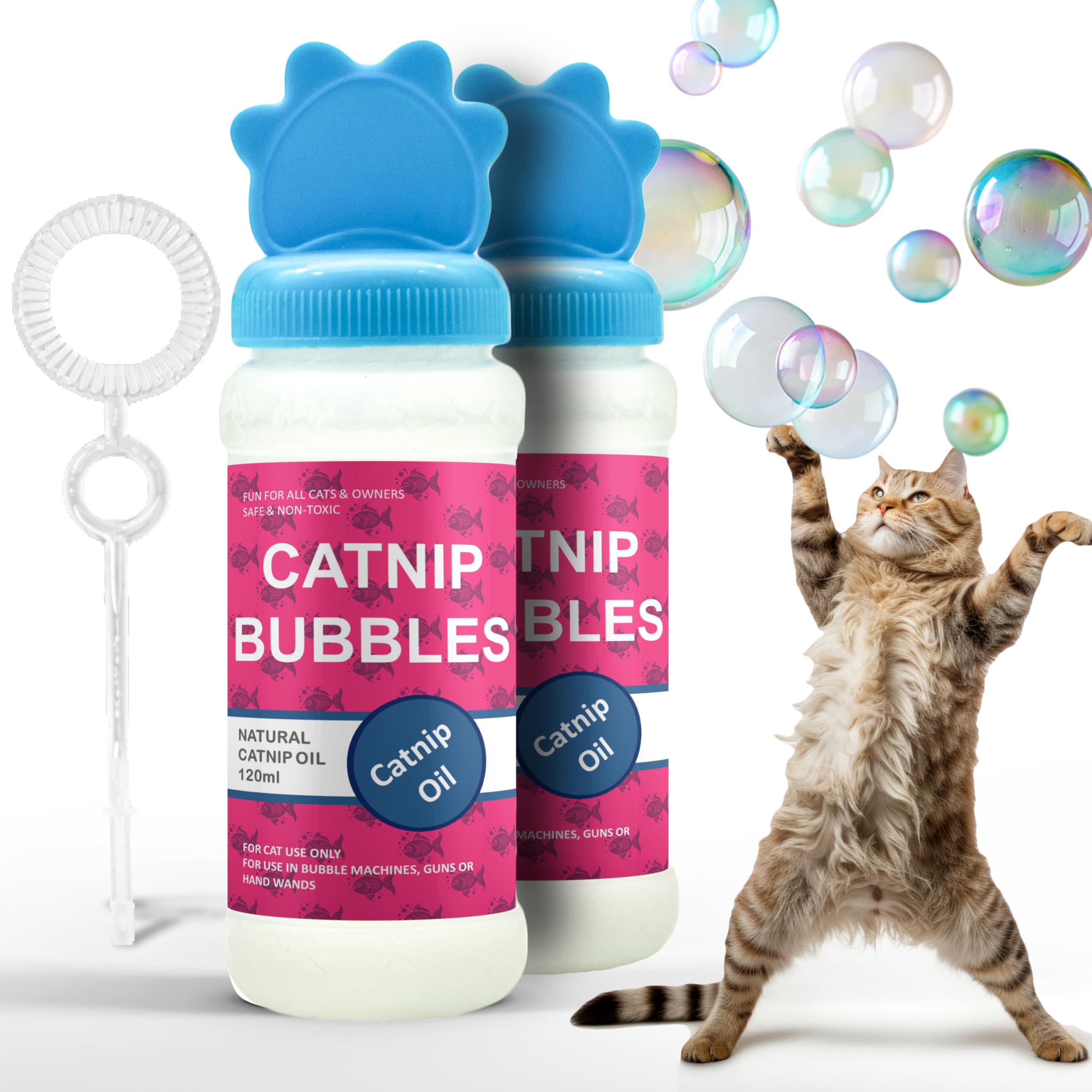 Petopedia 2x Catnip Bubbles for Cats and Kittens, Natural Catnip Oil, Safe Interactive Cat Toys