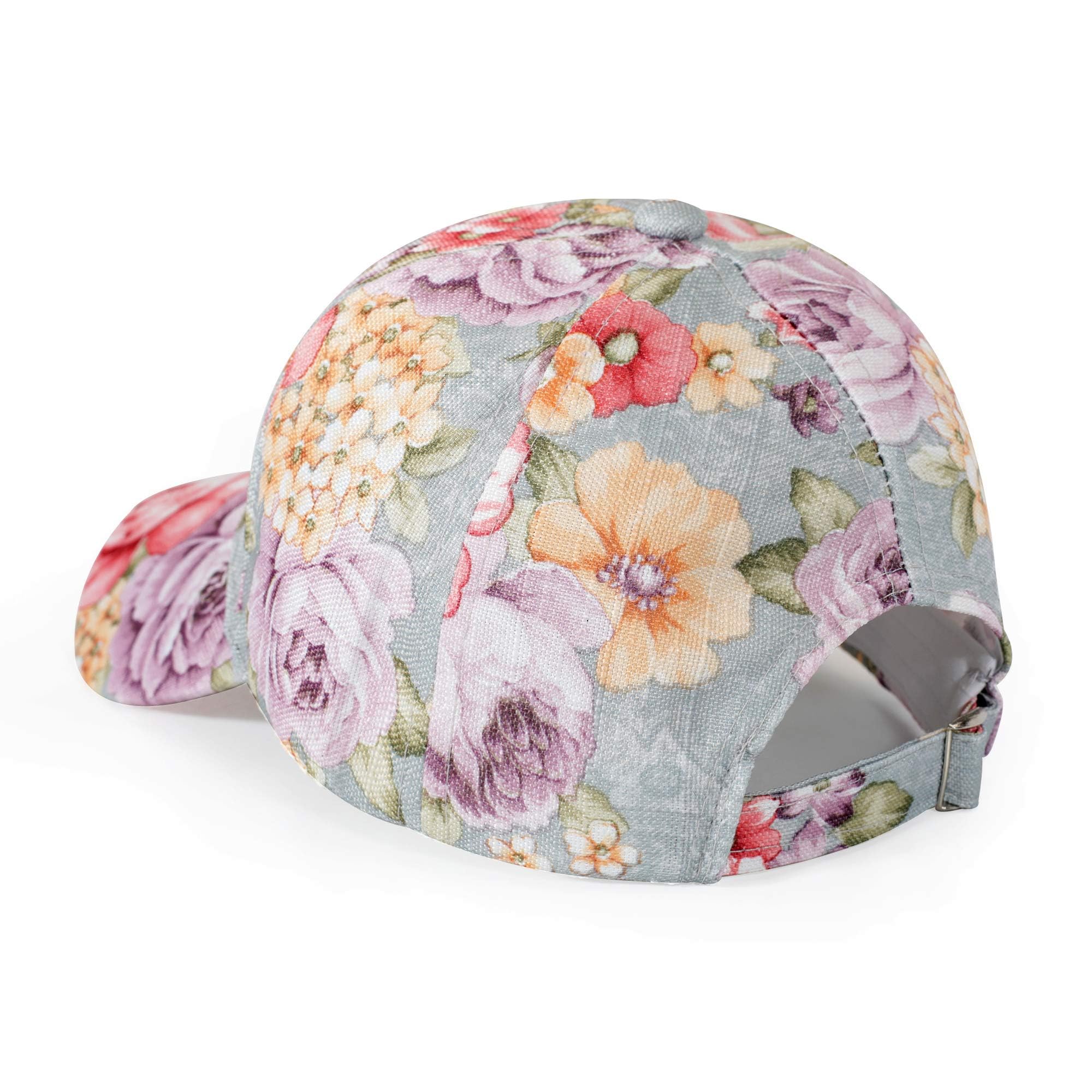 ZLYC Damen Sommer Baseball Cap Mode Blumen Atmungsaktiv Basecap