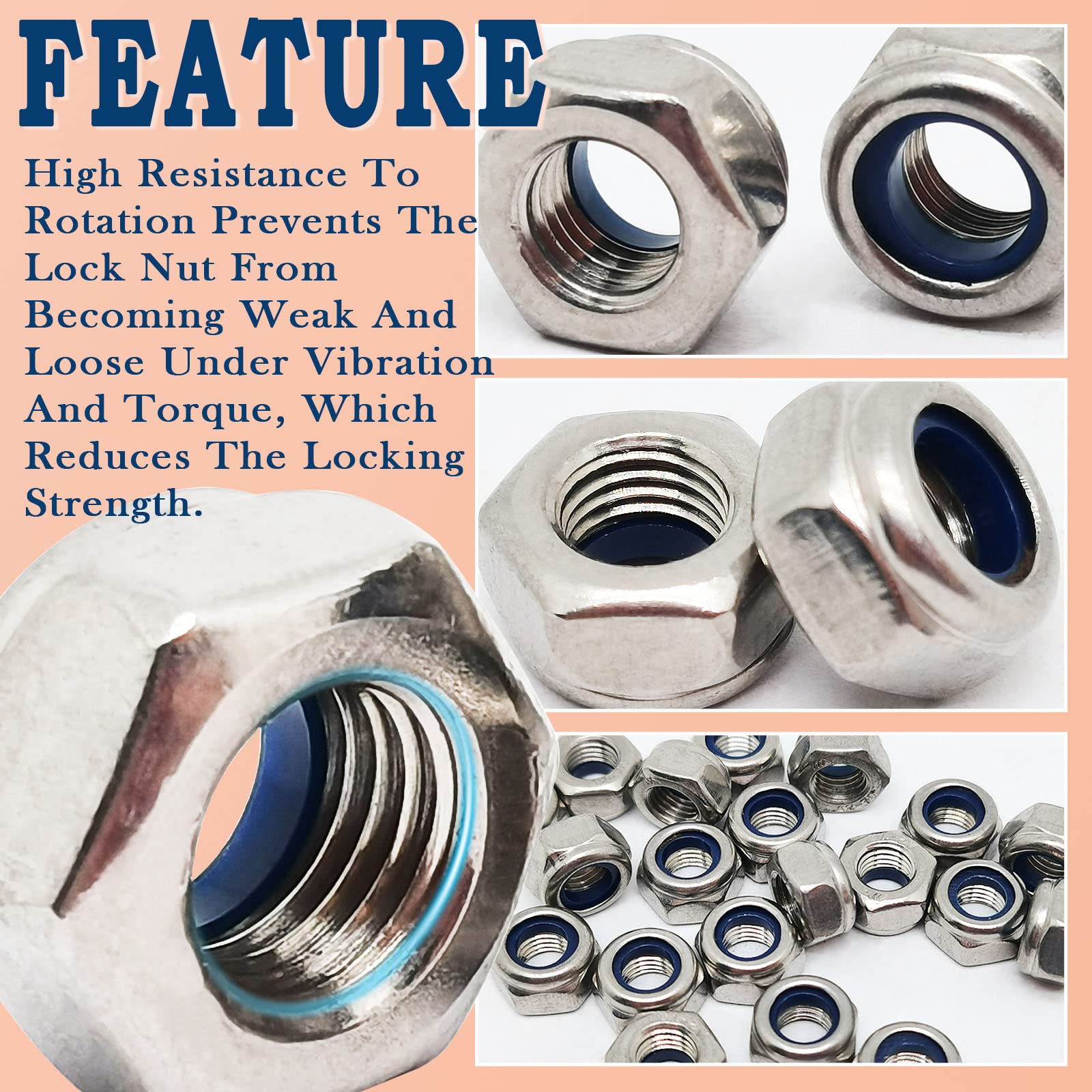 20pcs M6x0.75mm Nylon Insert Locknuts,Fine Thread Hex Nuts,304 Stainless  Steel Lock Nut Assortment Kit Perfect for Lock Washers,Silver: Amazon.com:  Industrial & Scientific