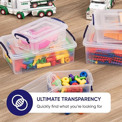 Miniatura 6 de Superio Cajas de almacenamiento transparentes con tapas, contenedores de plástico para organizar, cajas apilables, contenedores organizadores de