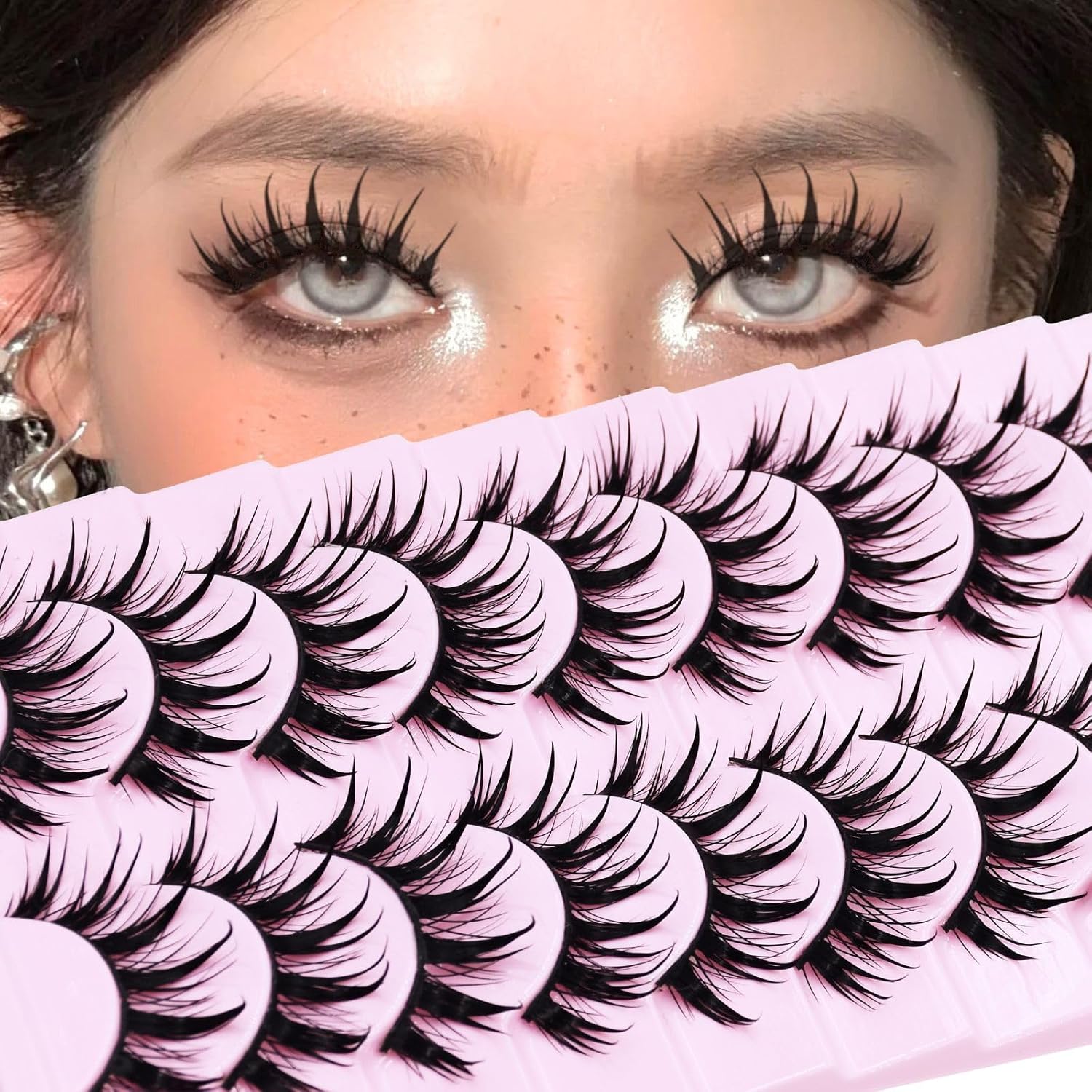 Anime Manga Style Cat Eye False Eyelashes - Spiky Makeup