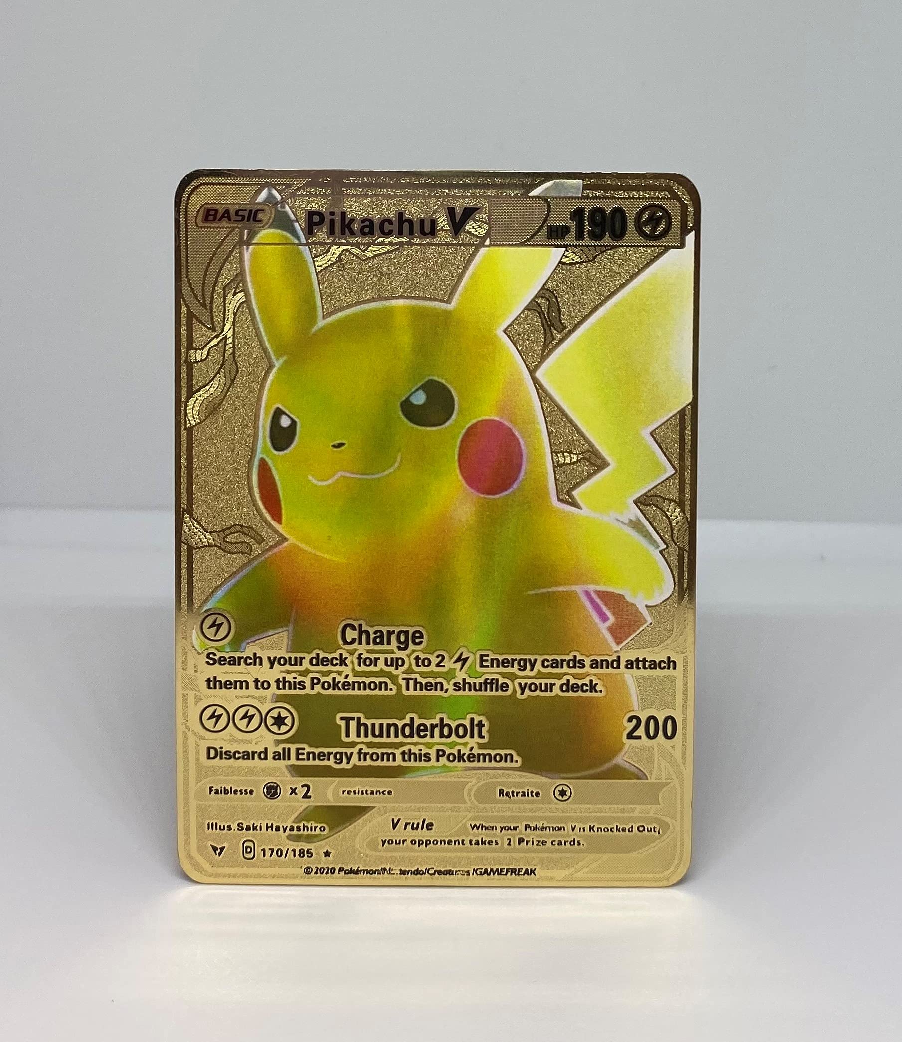 Amazon.com: Pikachu V Charge Card (Custom Gold Metal) : Toys & Games