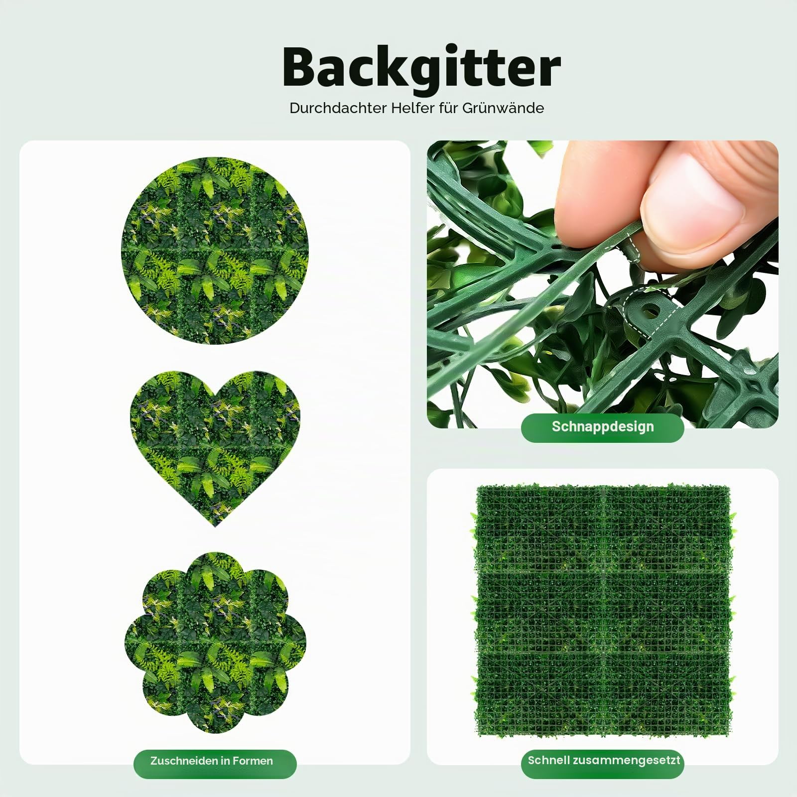 6 Stück Künstliche Pflanzenwand,40X60cm Wandgarten | Künstliches Gras Kulisse Wand Pflanzen Rasen Wand Buchsbaumplatten Buchsbaumhecke Wandpaneele Dekoration