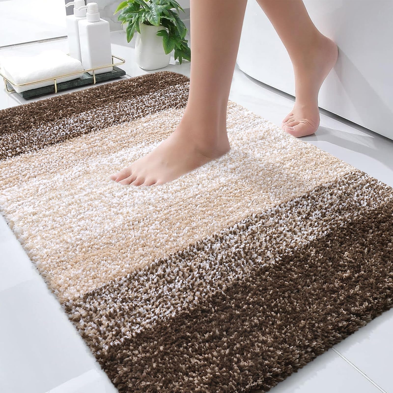 OLANLY Bathroom Rugs Mat 34x21, Extra Soft Absorbent Microfiber Bath Rugs
