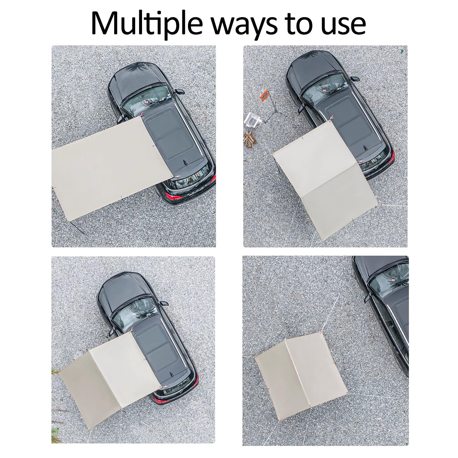 Tenda da Campeggio Portatile per Auto, Tenda da Campeggio Resistente alle Intemperie con Ventosa per attività All'aperto Come Viaggi di Pesca, 2x3M