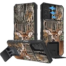 for Samsung Galaxy A13 5G/4G/A04S Case, Galaxy A13 5G Case with Slide Camera Cover, Heavy Duty Dual Layer Built-in Kickstand Boys Men Phone Case for Samsung A04S, Forest Deer