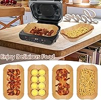 Vista 3 de Revestimientos para freidora de aire Ninja Smart XL - 120 piezas de papel pergamino desechable rectangular para accesorios de freidora de aire Ninja