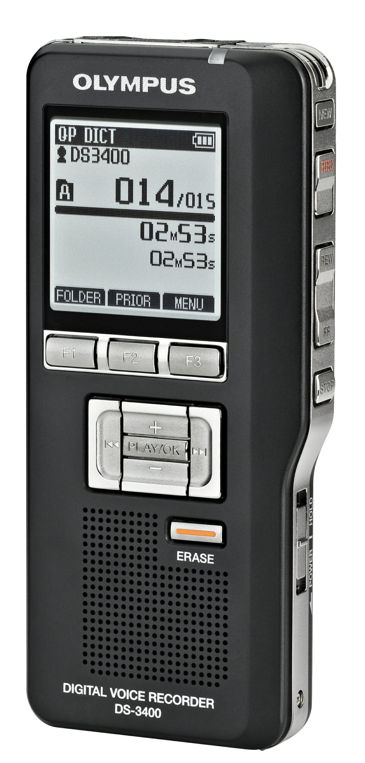 Olympus DS-3400 - Enregistreur Vocal numérique - DSSPro - Affichage : 1.7"