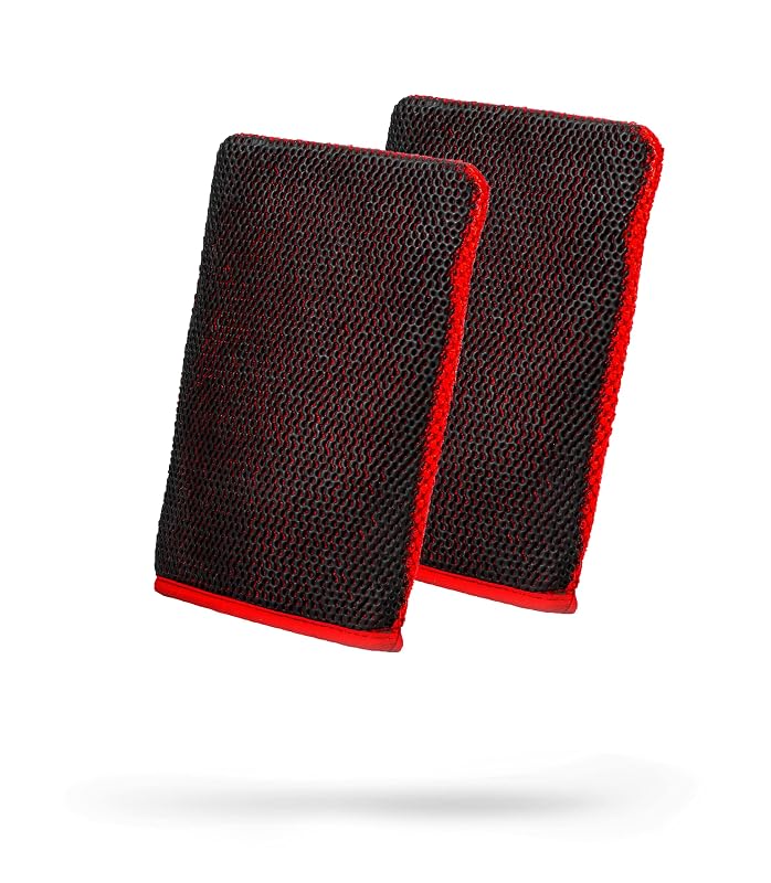 Luva Clay Bar de Argila Média Adam's Polishes para Descontaminação Automotiva Vermelha Kit com 2