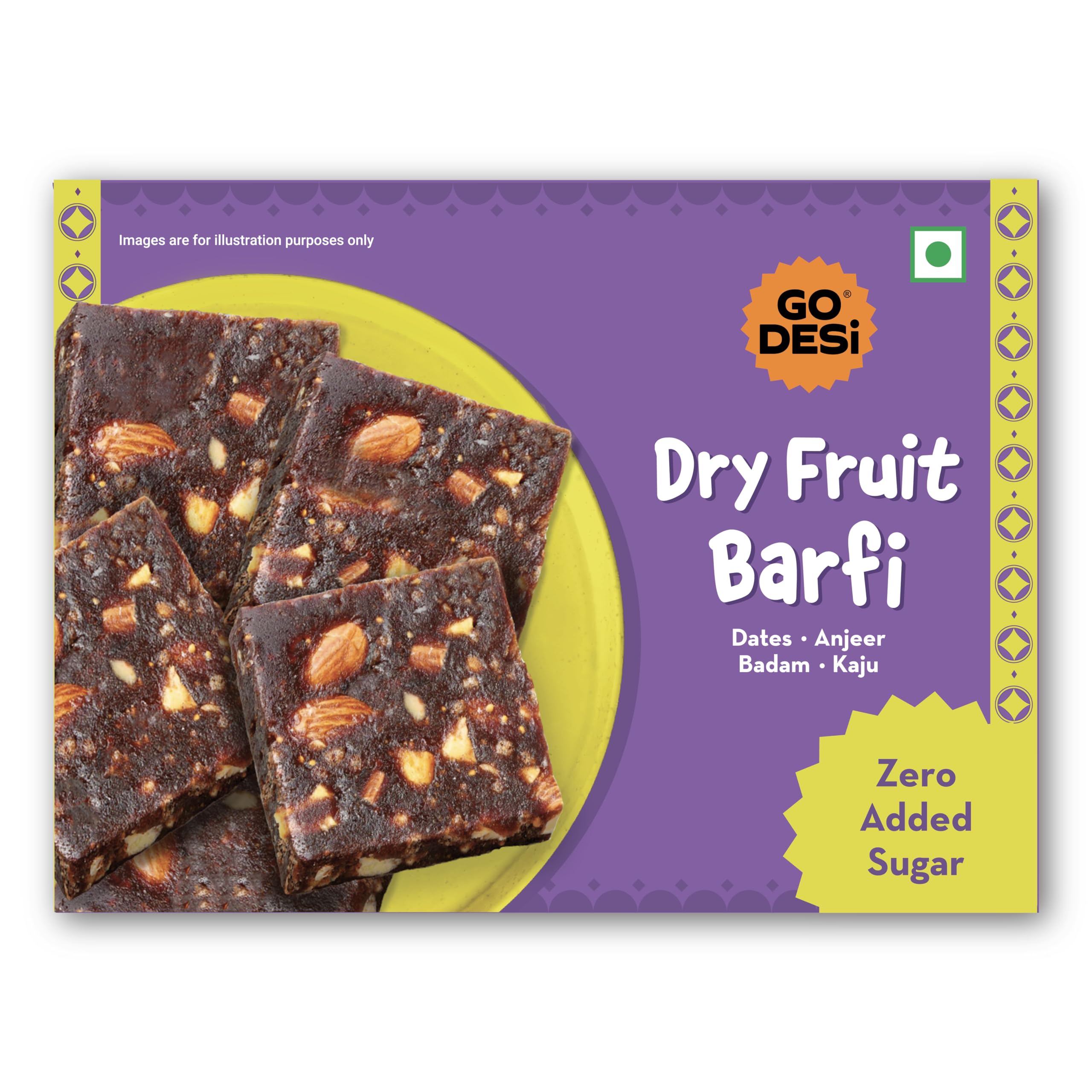 - Dry Fruits Barfi | Dates Bar | Anjeer | Khajoor | Nuts | Indian Mithai | Sweets Gift Pack | No Added Sugar | 200 grams